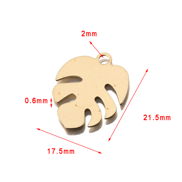 30 sztuk/partia oryginalnych mosiądzowych zawieszek w kształcie liścia Monstery dla biżuterii DIY - Wianko - 3