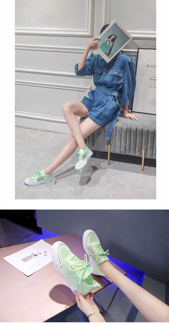 Letnie nowe damskie buty flats 2021, koreańska wersja, siateczkowa powierzchnia, białe, oddychające, miękkie z podeszwami - Wianko - 7