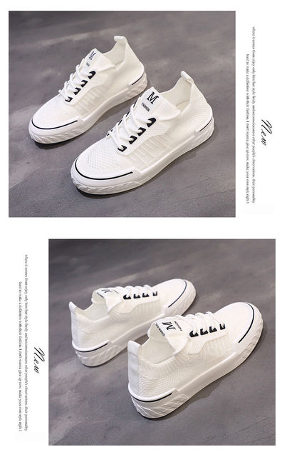 Letnie nowe damskie buty flats 2021, koreańska wersja, siateczkowa powierzchnia, białe, oddychające, miękkie z podeszwami - Wianko - 13