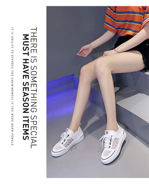 Letnie nowe damskie buty flats 2021, koreańska wersja, siateczkowa powierzchnia, białe, oddychające, miękkie z podeszwami - Wianko - 10