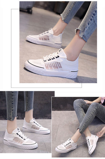 Letnie nowe damskie buty flats 2021, koreańska wersja, siateczkowa powierzchnia, białe, oddychające, miękkie z podeszwami - Wianko - 12