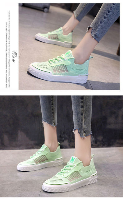 Letnie nowe damskie buty flats 2021, koreańska wersja, siateczkowa powierzchnia, białe, oddychające, miękkie z podeszwami - Wianko - 8