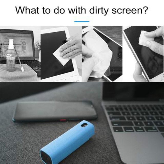 Uniwersalny środek czyszczący 2w1 do ekranu telefonu i komputera - spray, ściereczka z mikrofibry, usuwanie pyłu - Clean Artifa - Wianko - 2
