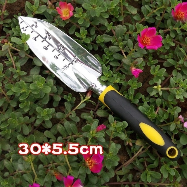 Wielofunkcyjny zestaw narzędzi ogrodowych - łopata, łopatki, grabki - 4 sztuki, 30 cm - Wianko - 3