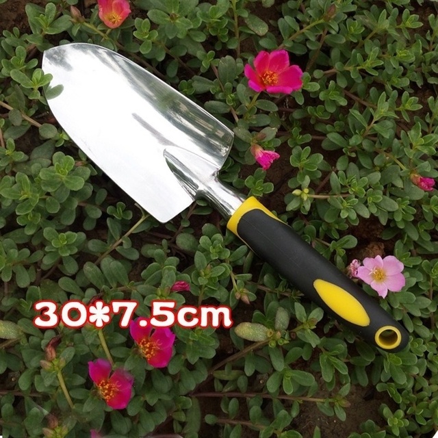 Wielofunkcyjny zestaw narzędzi ogrodowych - łopata, łopatki, grabki - 4 sztuki, 30 cm - Wianko - 2