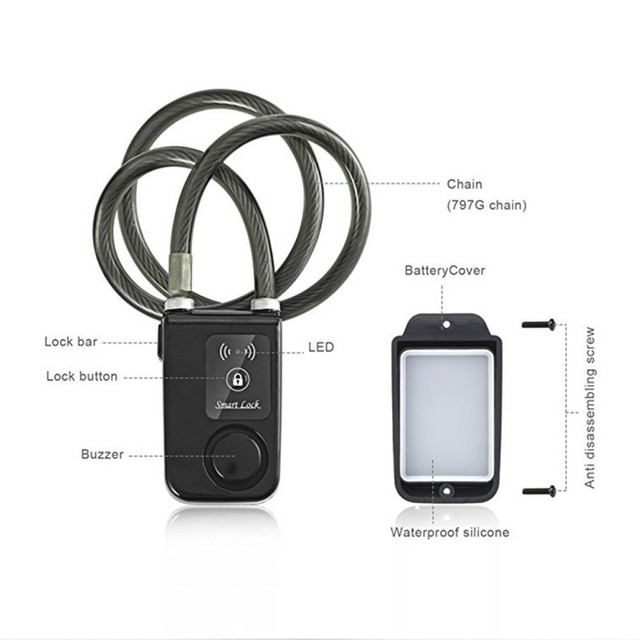 Jazda na rowerze z inteligentną obsługą przez aplikację w telefonie - blokada Bluetooth, wodoodporny, alarm 110dB, zewnętrzne zabezpieczenie przed kradzieżą - Wianko - 11