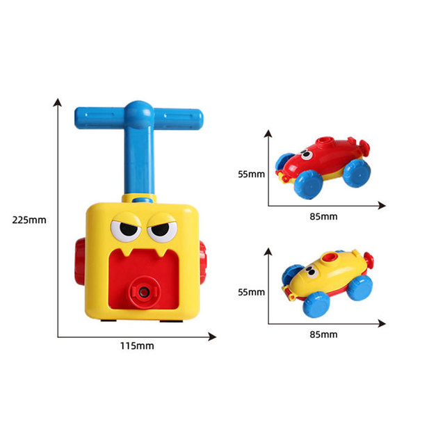 Inercyjny samochód nadmuchiwany - zabawka edukacyjna i eksperyment naukowy dla dzieci - odlewany pojazd - Wianko - 2