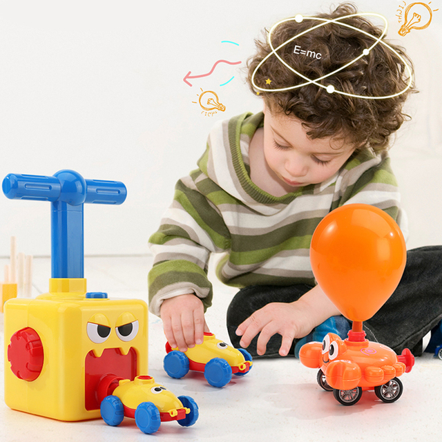 Inercyjny samochód nadmuchiwany - zabawka edukacyjna i eksperyment naukowy dla dzieci - odlewany pojazd - Wianko - 1