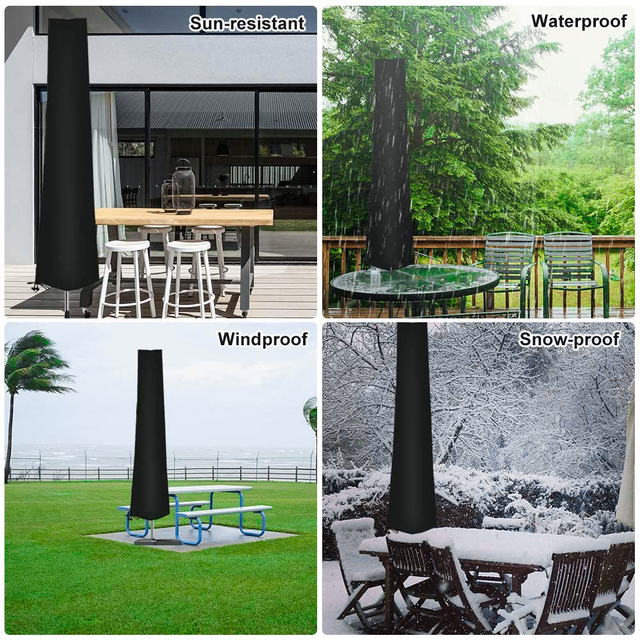 Wodoodporny parasol plażowy z czarną osłoną przeciwpyłową i przeciwsłoneczną, idealny do ogrodu, restauracji i kawiarni - Wianko - 7