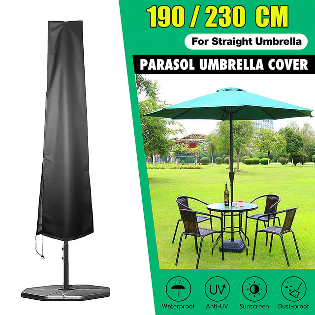 Wodoodporny parasol plażowy z czarną osłoną przeciwpyłową i przeciwsłoneczną, idealny do ogrodu, restauracji i kawiarni - Wianko - 3