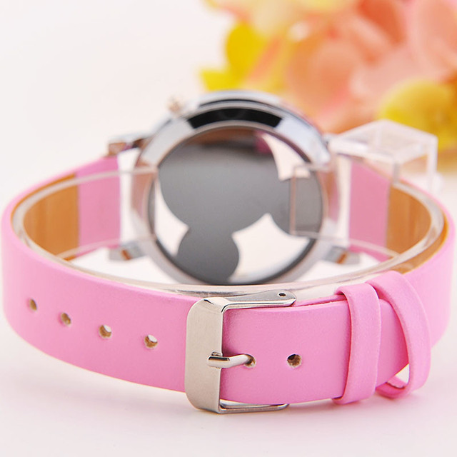 Stalowy zegarek kwarcowy dla dzieci Mickey Minnie dekorowany kryształowymi diamentami - Wianko - 8