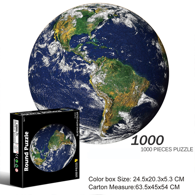 Puzzle Jigsaw 1000 sztuk Ziemia Księżyc Okrągłe - Wianko - 17