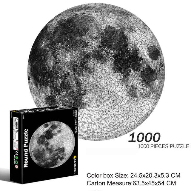 Puzzle Jigsaw 1000 sztuk Ziemia Księżyc Okrągłe - Wianko - 18