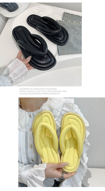 Sandały Kobiety na platformie, płaskie, luksusowe, gumowa podeszwa, projektant 2021 - Wianko - 17