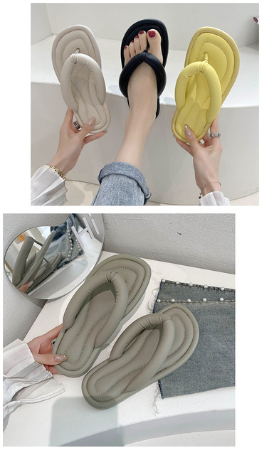 Sandały Kobiety na platformie, płaskie, luksusowe, gumowa podeszwa, projektant 2021 - Wianko - 15
