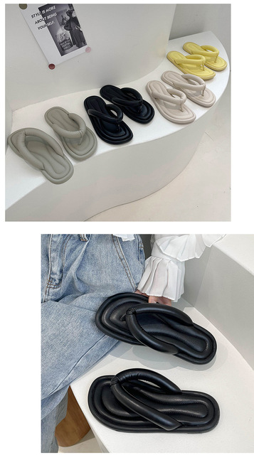Sandały Kobiety na platformie, płaskie, luksusowe, gumowa podeszwa, projektant 2021 - Wianko - 16