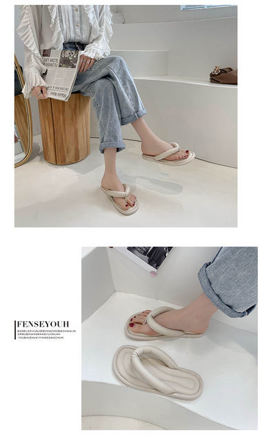 Sandały Kobiety na platformie, płaskie, luksusowe, gumowa podeszwa, projektant 2021 - Wianko - 13