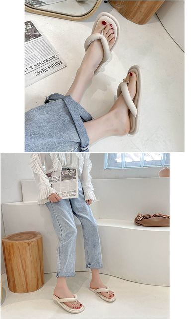 Sandały Kobiety na platformie, płaskie, luksusowe, gumowa podeszwa, projektant 2021 - Wianko - 14