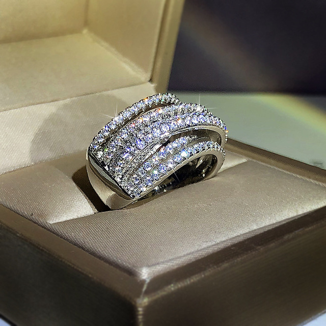 Nowy pierścionek obrączka 925 Sterling Silver dla kobiet na rocznicę biżuteria R6149 - Wianko - 17