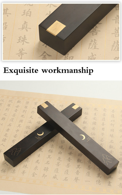 Praktyczne drewniane przyciski do papieru w stylu chińskiego drzewa sandałowego z mosiężnymi zdobieniami - zestaw kaligraficzny dla dorosłych w pudełku - Wianko - 5