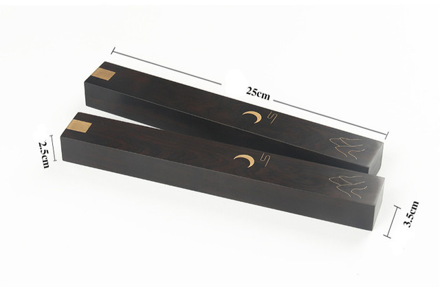 Praktyczne drewniane przyciski do papieru w stylu chińskiego drzewa sandałowego z mosiężnymi zdobieniami - zestaw kaligraficzny dla dorosłych w pudełku - Wianko - 2