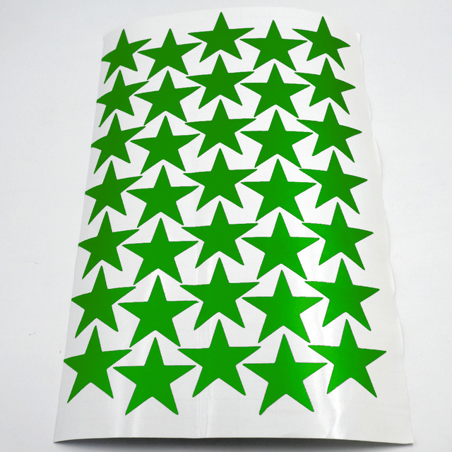 Zielone naklejki ścienne z winylu w kształcie 3/5/7cm Die Cut z matowymi gwiazdami - dekoracja dla dziecięcego pokoju, przedszkola i biura - Wianko - 3