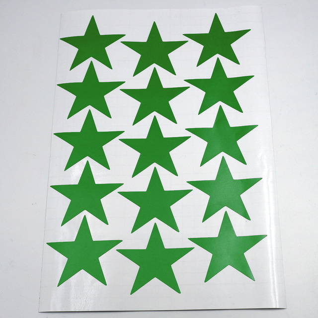 Zielone naklejki ścienne z winylu w kształcie 3/5/7cm Die Cut z matowymi gwiazdami - dekoracja dla dziecięcego pokoju, przedszkola i biura - Wianko - 2