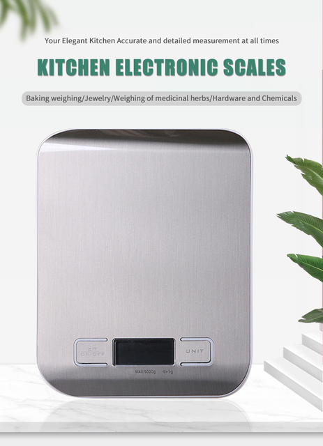 Waga kuchenna analityczna 10/5 kg ze stali nierdzewnej i wyświetlaczem LCD - idealna do diety, precyzyjne pomiary, użytkowanie domowe - Wianko - 1