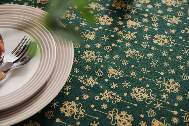 Elegancki obrus świąteczny Noel z bawełnianej tkaniny do stołu jadalnianego - Wianko - 12