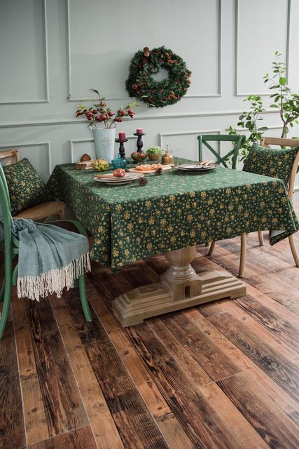 Elegancki obrus świąteczny Noel z bawełnianej tkaniny do stołu jadalnianego - Wianko - 2