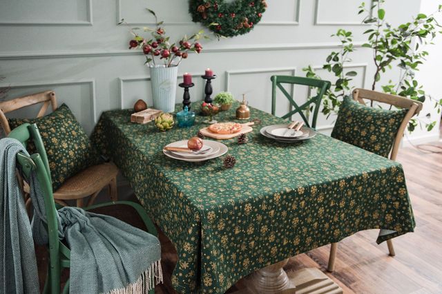 Elegancki obrus świąteczny Noel z bawełnianej tkaniny do stołu jadalnianego - Wianko - 6
