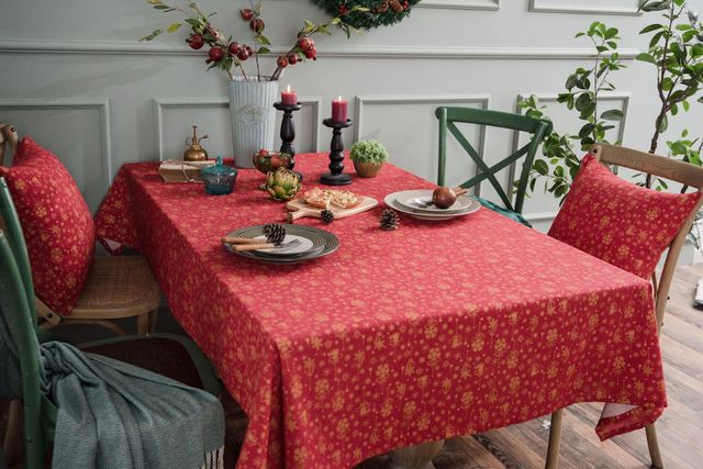 Elegancki obrus świąteczny Noel z bawełnianej tkaniny do stołu jadalnianego - Wianko - 11