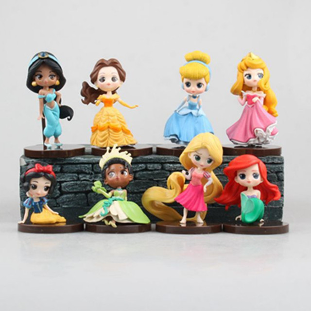 Figurki Mini księżniczka śnieg biała syrenka Disney 8 sztuk 6-8 cm PVC - wysoka jakość - Wianko - 2