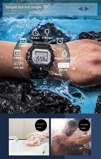 Zegarek mężczyźni Relojes Deportivos cyfrowy Retro złoty elektroniczny S Shock Sport z silikonowym paskiem, idealny dla aktywności fizycznej - Wianko - 2