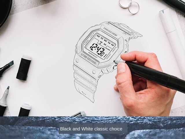 Zegarek mężczyźni Relojes Deportivos cyfrowy Retro złoty elektroniczny S Shock Sport z silikonowym paskiem, idealny dla aktywności fizycznej - Wianko - 11