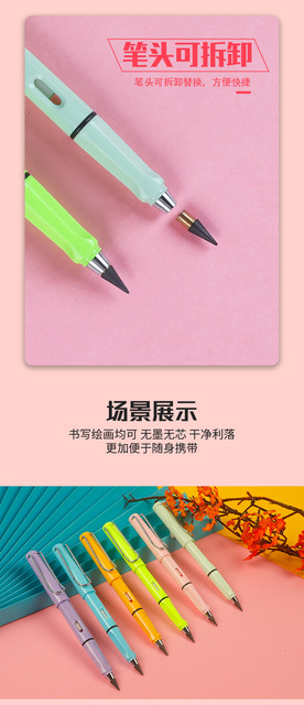 Ołówek z nieograniczonym pisaniem dzięki nowej technologii, bez konieczności korzystania z pióra atramentowego, idealny do wiecznego pisania i magicznego szkicowania, w kawaii stylu, dla studentów i artystów, z materiałami eksploatacyjnymi - Wianko - 8