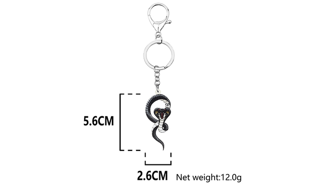 Breloczek do kluczyków BONSNY akrylowy z czarnym wężem Cobra - brelok do torebki i kluczy, biżuteria dla kobiet i dziewczyn, idealny prezent - Wianko - 6
