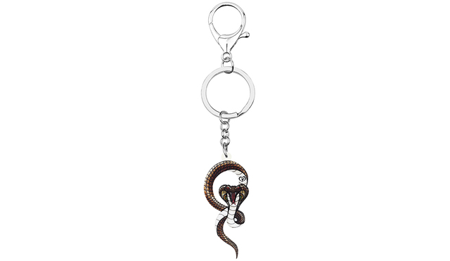 Breloczek do kluczyków BONSNY akrylowy z czarnym wężem Cobra - brelok do torebki i kluczy, biżuteria dla kobiet i dziewczyn, idealny prezent - Wianko - 5