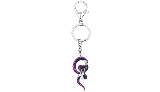 Breloczek do kluczyków BONSNY akrylowy z czarnym wężem Cobra - brelok do torebki i kluczy, biżuteria dla kobiet i dziewczyn, idealny prezent - Wianko - 4