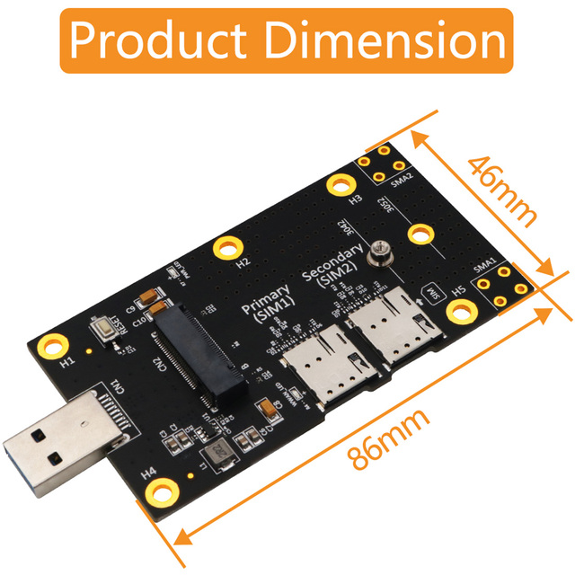 Karta rozszerzeń M.2 na USB 3.0 z dwoma gniazdami, karta NANO SIM, obsługa 3G/4G/5G, wifi - Wianko - 4