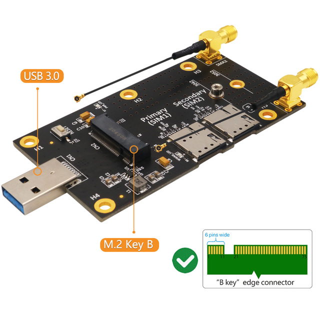 Karta rozszerzeń M.2 na USB 3.0 z dwoma gniazdami, karta NANO SIM, obsługa 3G/4G/5G, wifi - Wianko - 14