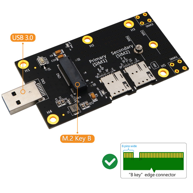 Karta rozszerzeń M.2 na USB 3.0 z dwoma gniazdami, karta NANO SIM, obsługa 3G/4G/5G, wifi - Wianko - 5