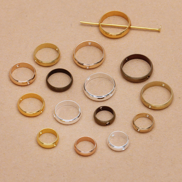 20 sztuk metalowych mosiężnych okrągłych kółek 6mm, 8mm, 10mm - idealne do tworzenia własnych kolczyków i bransoletek! - Wianko - 2