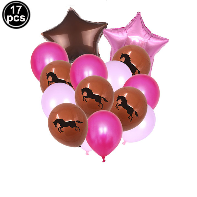 Dekoracja imprezy tematycznej - Różowy brokatowy balon w kształcie konia z topperem urodzinowym dla Cowgirl - Wianko - 5