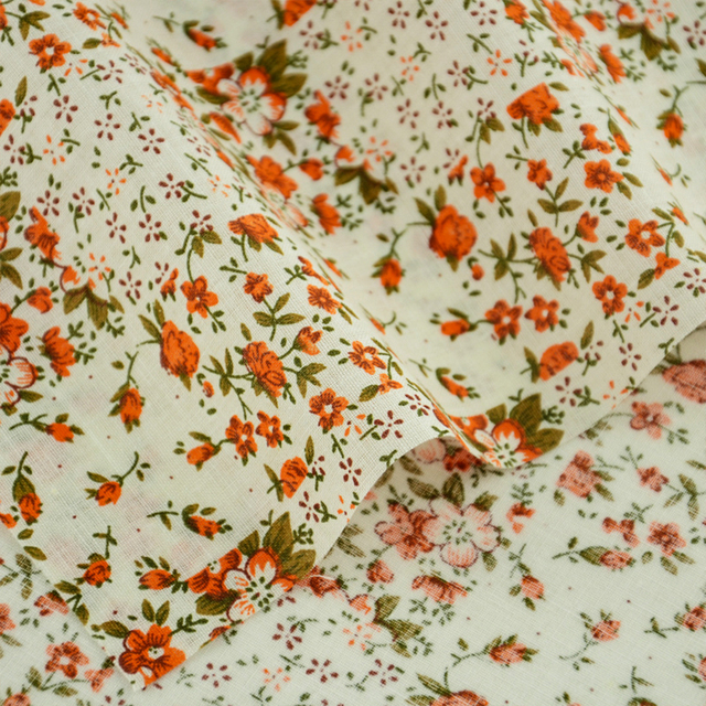 Pomarańczowe kwiaty bawełniany materiał do szycia odzieży Patchwork Telas Tecido tkanki kurtyny - Wianko - 2