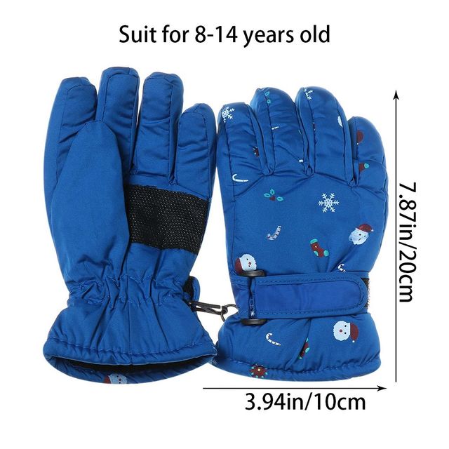 Zimowe, wiatroodporne rękawiczki narciarskie dla dzieci z długimi rękawami i ociepleniem. Wodoodporne, idealne na narty i snowboard dla dzieci w wieku 8-14 lat - Wianko - 2