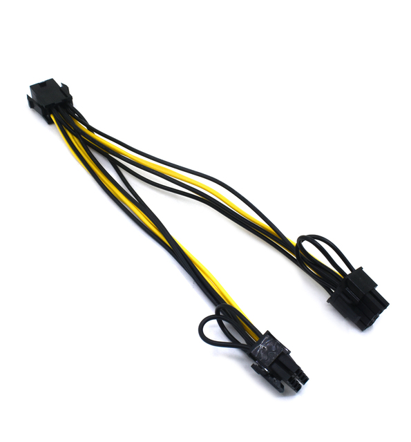 Kabel zasilający TISHRIC PCIe 6-pin do podwójnego 8-pin (6+2) pin, 20cm - Wianko - 2