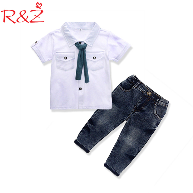 Zestaw odzieży dla chłopca: luźna koszulka, szalik, dżinsy (3 szt.) dla dzieci w wieku 2-7 lat - Wianko - 3