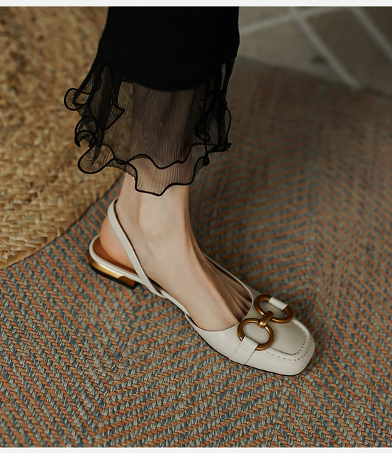Modne i eleganckie buty damskie na niskim obcasie, z kwadratowym palcem u nogi - Wianko - 11