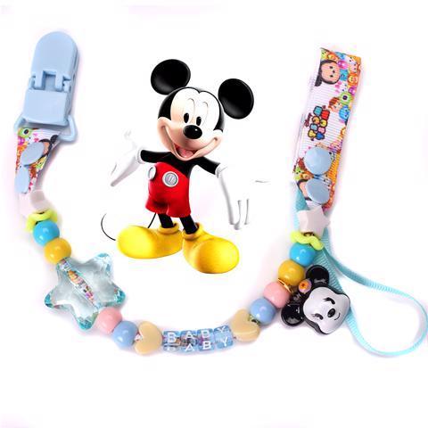 Smoczek dla dziecka z uchwytem i wisiorkiem Disney Mickey Mouse, ze smoczkowymi koralikami i dzwonkiem - Wianko - 12